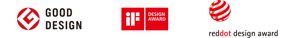 标识：良好设计大奖、iF合计大奖、红点大奖
